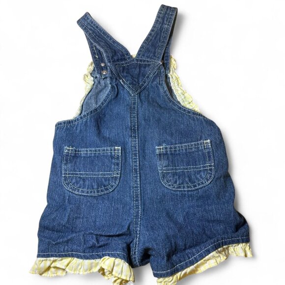 VTG Young Hearts Denim Overall Shorts - Picture 4 of 4